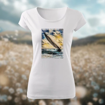 dőlt vitorla női póló