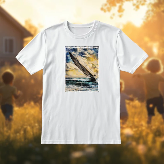 dőlt vitorla gyerek póló