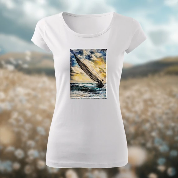 dőlt vitorla női póló