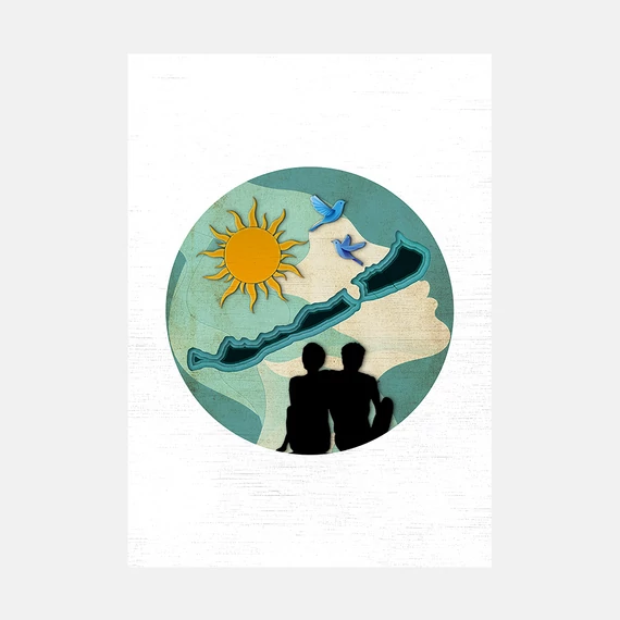 balaton papercut vászonkép